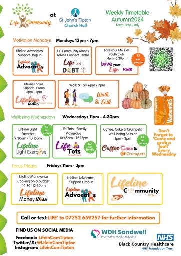 Life in Community Autumn Timetable for Tipton