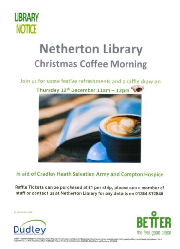 Christmas Coffee Morning 12th December Netherton Library