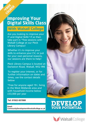 Digital Skills Sessions at Walsall College Pleck Library Campus