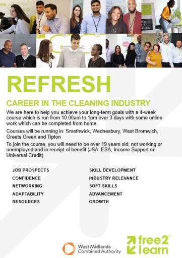 Free 2 Learn - Refresh Career in the Cleaning Industry Course