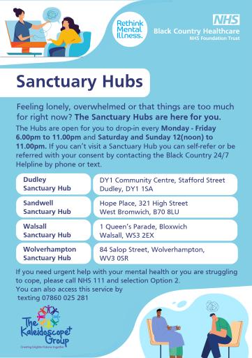 Sanctuary Hubs across the Black Country